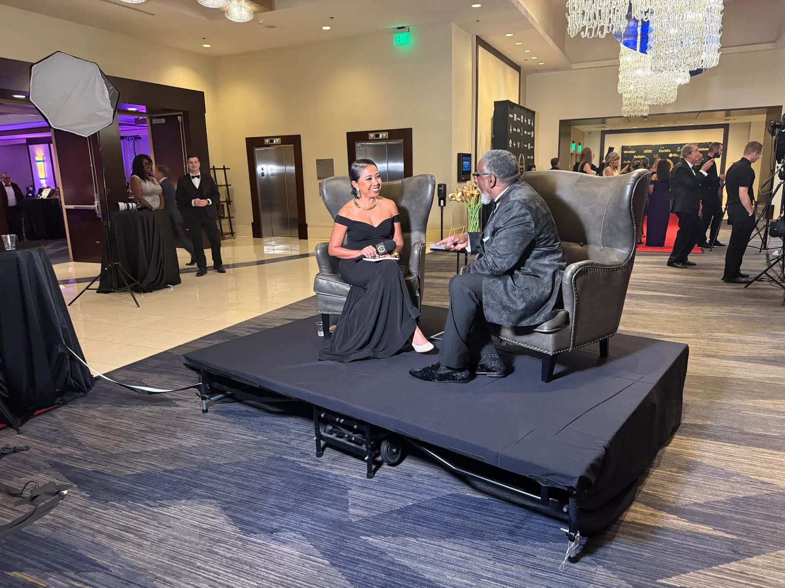 Dr. Redmond in a live interview at an awards event